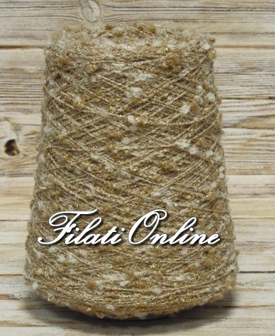 WVL150N pura lana bianca e nocciola con lurex oro