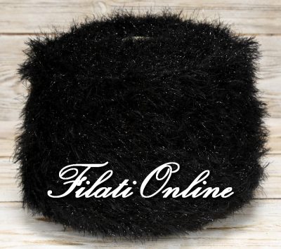 PL200n Filato pelliccioso con lurex morbidissimo color nero
