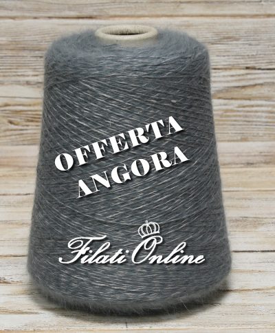 WA150gr Filato in angora e seta color grigio