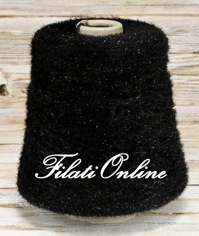 PL153ne Filato pelliccioso con lurex nero