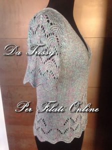 Maglia manica corta da donna realizzata con brother finezza 3