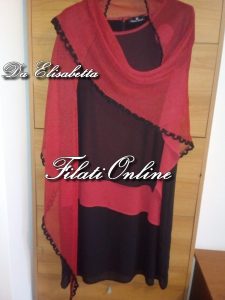Scialle Rosso fatto a macchina finezza 5 avvolgente