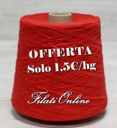 FILATI ON LINE - VENDITA FILATI ITALIANI PREGIATI DI STOCK  F307 filato  grosso fettuccia in puro cotone bianco meringa 2,8€/hg