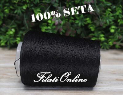 PURA SETA LUCIDA COLOR NEROPER FERRI E UNCINETTO 2,5-3