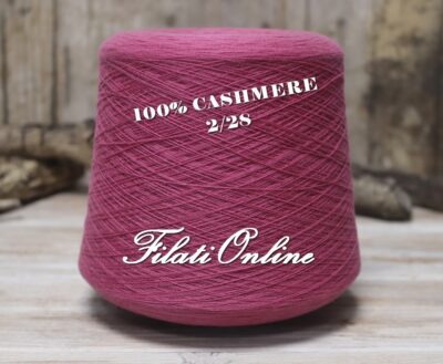 filato in puro cashmere di alta qualità rosa fuxia fucsia titolo 2/28