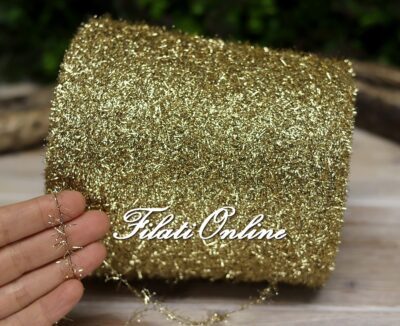 glitterato tipo pelliccia oro